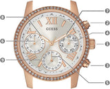Guess Mini Surprise Analog Silver Dial Rose Gold Steel Strap Watch For Women - W0623L2 Authentic Buy Shop Now