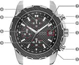 Guess Octane Chronograph Black Dial Two Tone Steel Strap Watch for Men - W1046G1 Authentic Buy Shop Now