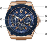 Guess Legacy Chronograph Blue Dial Blue Rubber Strap Watch For Men - W1049G9 Authentic Buy Shop Now