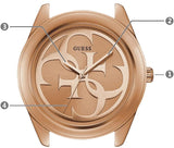 Guess G-Twist Rose Gold Dial Rose Gold Steel Strap Watch for Women - W1082L3 Authentic Buy Shop Now