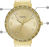 Guess Chiffon Gold Dial Gold Mesh Bracelet Watch For Women - W1083L2 Authentic Buy Shop Now