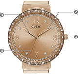 Guess Chiffon Rose Gold Dial Mesh Bracelet Watch For Women - W1083L3 Authentic Buy Shop Now
