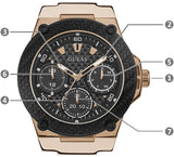 Guess Zena Chronograph Black Dial Black Rubber Strap Watch For Women - W1094L6 Authentic Buy Shop Now