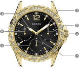 Guess Swirl Quartz Black Dial Black Silicone Strap Watch for Women - W1096L3 Authentic Buy Shop Now