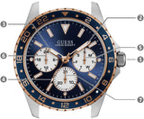 Guess Odyssey Multifunction Blue Dial Blue Rubber Strap Watch For Men - W1108G4 Authentic Buy Shop Now