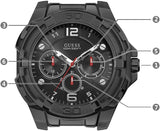 Guess Genesis Quartz Black Dial Black Silicone Strap Watch For Men - W1254G2 Authentic Buy Shop Now