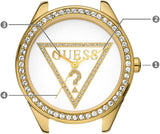 Guess Mini Triangle Quartz White Dial Gold Leather Strap Watch For Women - W70015l1 Authentic Buy Shop Now