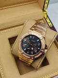 Guess Rigor Multi Function Black Dial Rose Gold Steel Strap Watch For Men - W0218G3 Authentic Buy Shop Now