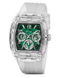 Guess Phoenix Quartz Green Dial Transparent Silicone Strap Watch For Men - GW0499G8 Authentic Buy Shop Now