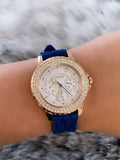 Guess Crown Jewel Diamonds White Dial Blue Rubber Strap Watch for Women - GW0411L2 Authentic Buy Shop Now