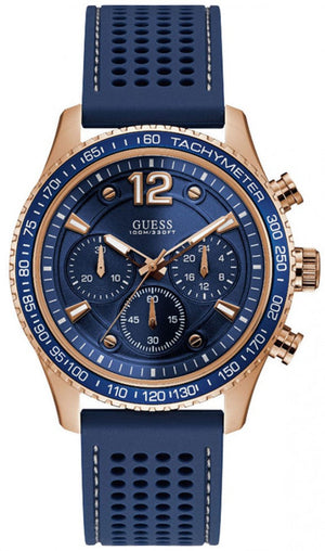 Guess Fleet Blue Dial Blue Rubber Strap Watch for Men - W0971G3 Authentic Buy Shop Now