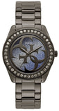 Guess G Twist Diamonds Purple Dial Black Steel Strap Watch For Women - W1201L4 Authentic Buy Shop Now