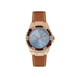 Guess Limelight Quartz White Dial Brown Leather Strap Watch For Women - W0775L7 Authentic Buy Shop Now