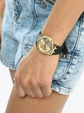 Guess Cosmo Diamonds Gold Dial Black Rubber Strap Watch for Women - GW0034L1 Authentic Buy Shop Now