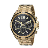 Guess Surge Chronograph Black Dial Gold Steel Strap Watch for Men - W1258G2 Authentic Buy Shop Now