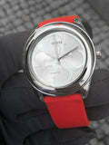 Guess G-Twist Silver Dial Red Rubber Strap Watch for Women - W0911L9 Authentic Buy Shop Now