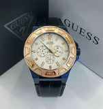 Guess Force Multi Function White Dial Blue Leather Strap Watch For Men - W0674G7 Authentic Buy Shop Now