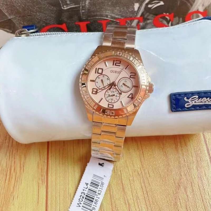 Guess BFF Multifunction Rose Gold Dial Rose Gold Steel Strap Watch for Women - W0231L4 Authentic Buy Shop Now