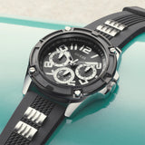Guess Delta Black Dial Black Silicone Strap Watch for Men - GW0051G1 Authentic Buy Shop Now