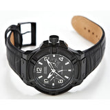 Guess Rigor Analog Black Dial Black Leather Strap Watch For Men - W0040G1 Authentic Buy Shop Now