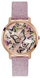 Guess Mariposa Pink Dial Pink Leather Strap Watch for Women - GW0008L2 Authentic Buy Shop Now