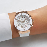 Guess Athena White Dial White Rubber Strap Watch For Women - GW0030L3 Authentic Buy Shop Now