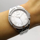Guess Cosmo Diamonds Silver Dial Silver Steel Strap Watch For Women - GW0033L1 Authentic Buy Shop Now