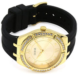 Guess Cosmo Diamonds Gold Dial Black Rubber Strap Watch for Women - GW0034L1 Authentic Buy Shop Now