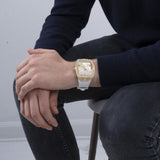 Guess Phoenix Multifunction Quartz Gold Dial White Silicon Strap Watch For Men - GW0048G3 Authentic Buy Shop Now