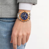 Guess Commander Chronograph Blue Dial Two Tone Steel Strap Watch for Men - GW0056G5 Authentic Buy Shop Now