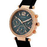 Guess Solstice Diamonds Black Mother of Pearl Dial Black Rubber Strap Watch for Women - GW0113L2 Authentic Buy Shop Now