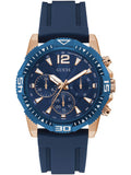 Guess Commander Blue Dial Blue Rubber Strap Watch for Men - GW0211G4 Authentic Buy Shop Now