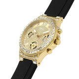 Guess Moonlight Crystals Silver Dial Black Silicone Strap Watch For Women - GW0257L1 Authentic Buy Shop Now