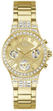 Guess Moonlight Multi Function Diamonds Gold Dial Gold Steel Strap Watch for Women - GW0320L2 Authentic Buy Shop Now