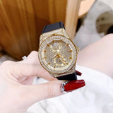 Guess Princess Crystals Gold Dial Black Silicone Strap Watch For Women - GW0439L2 Authentic Buy Shop Now
