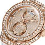 Guess Sport Multifunction Crystals Rose Gold Dial White Rubber Strap Watch For Women - GW0439L3 Authentic Buy Shop Now