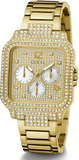 Guess Deco Quartz Crystals Gold Dial Gold Steel Strap Watch For Women - GW0472L2 Authentic Buy Shop Now
