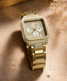 Guess Deco Quartz Crystals Gold Dial Gold Steel Strap Watch For Women - GW0472L2 Authentic Buy Shop Now