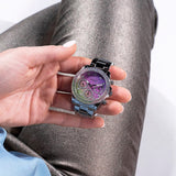 Guess Sol Chronograph Crystals Multicolor Dial Silver Steel Strap Watch For Women - GW0483L1 Authentic Buy Shop Now