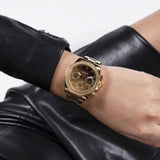 Guess Sol Chronograph Gold Dial Gold Steel Strap Watch For Women - GW0483L2 Authentic Buy Shop Now