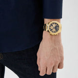 Guess Empire Quartz Black Dial Gold Steel Strap Watch For Men - GW0489G2 Authentic Buy Shop Now