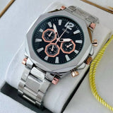 Guess Edge Chronograph Black Dial Silver Steel Strap Watch For Men - GW0539G1 Authentic Buy Shop Now