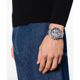 Guess Edge Chronograph Black Dial Silver Steel Strap Watch For Men - GW0539G1 Authentic Buy Shop Now