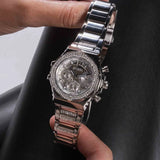 Guess Fusion Chronograph Crystals Silver Dial Silver Steel Strap Watch For Women - GW0552L1 Authentic Buy Shop Now