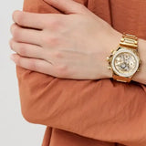Guess Fusion Chronograph Gold Dial Gold Steel Strap Watch for Women - GW0552L2 Authentic Buy Shop Now
