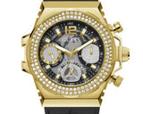Guess Fusion Chronograph Black Dial Black Leather Strap Watch For Women - GW0553L4 Authentic Buy Shop Now