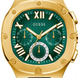 Guess Headliner Multifunction Green Dial Black Silicone Strap Watch For Men - GW0571G3 Authentic Buy Shop Now