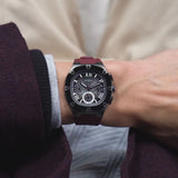 Guess Headline Multifunction Grey Dial Burgundy Silicone Strap Watch For Men - GW0571G4 Authentic Buy Shop Now