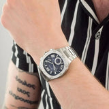 Guess Headliner Multifunction Blue Dial Silver Steel Strap Watch For Men - GW0572G1 Authentic Buy Shop Now