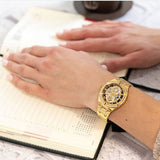 Guess Allara Quartz Gold Dial Gold Steel Strap Watch For Women - GW0604L2 Authentic Buy Shop Now